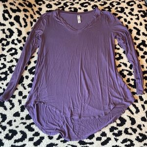 Zenana premium purple long sleeve